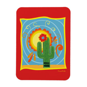 Frida Kahlo Cactus Graphic Magnet
