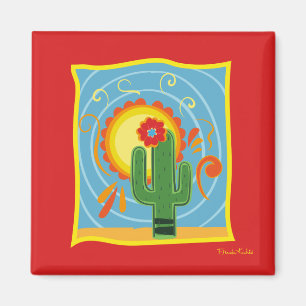 Frida Kahlo Cactus Graphic Magnet