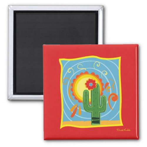 Frida Kahlo Cactus Graphic Magnet