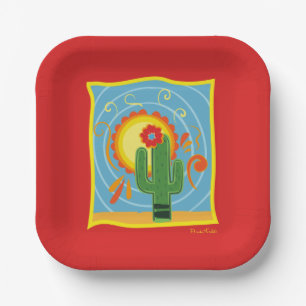 Frida Kahlo Cactus Graphic Paper Plates