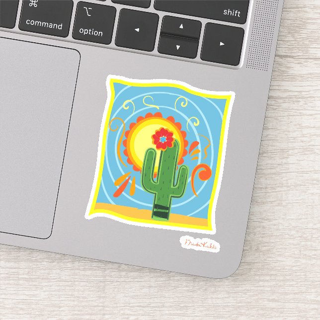 Frida Kahlo Cactus Graphic Sticker (Detail)