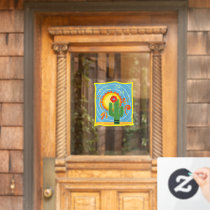 Frida Kahlo Cactus Graphic Window Cling