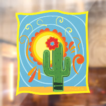 Frida Kahlo Cactus Graphic Window Cling