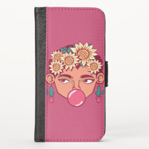 Frida Kahlo Cartoon iPhone X Wallet Case