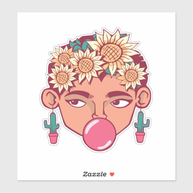 Frida Kahlo Cartoon Sticker (Sheet)