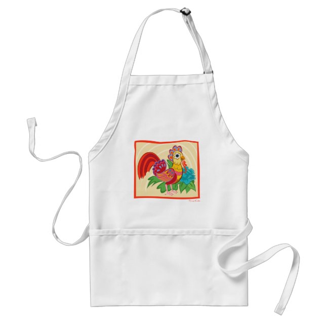 Frida Kahlo Chicken Graphic Adult Apron (Front)