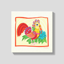 Frida Kahlo Chicken Graphic Canvas Print
