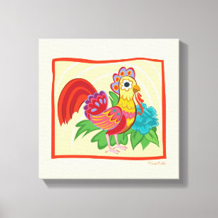 Frida Kahlo Chicken Graphic Canvas Print