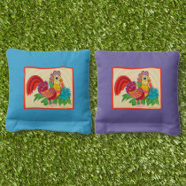 Frida Kahlo Chicken Graphic Cornhole Bags