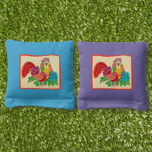 Frida Kahlo Chicken Graphic Cornhole Bags