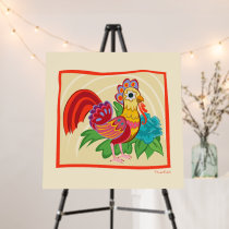 Frida Kahlo Chicken Graphic Foam Board