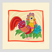 Frida Kahlo Chicken Graphic Poster