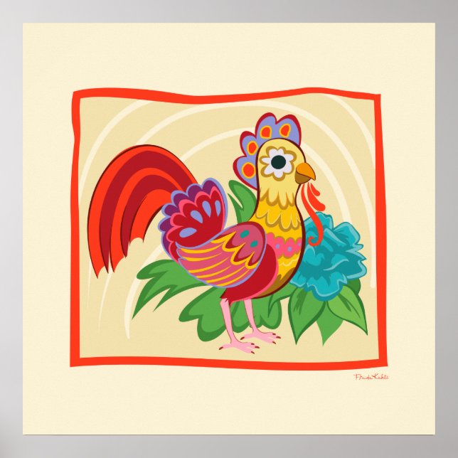 Frida Kahlo Chicken Graphic Poster (Front)