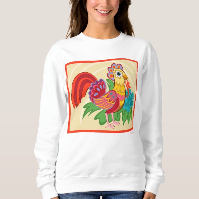Frida Kahlo Chicken Graphic Sweatshirt (Front)