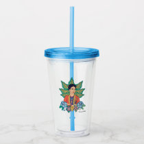 Frida Kahlo Colorful Floral Graphic Acrylic Tumbler
