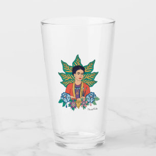 Frida Kahlo Colorful Floral Graphic Glass