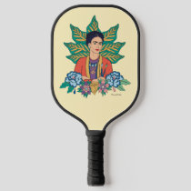 Frida Kahlo Colorful Floral Graphic Pickleball Paddle