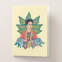 Frida Kahlo Colorful Floral Graphic Pocket Folder