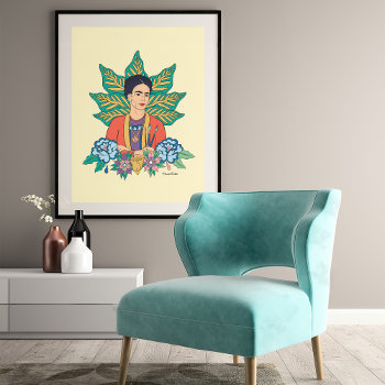 Frida Kahlo Colorful Floral Graphic Poster by fridakahlo at Zazzle