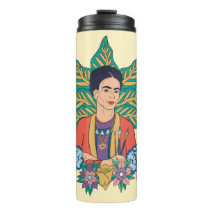 Frida Kahlo Colorful Floral Graphic Thermal Tumbler