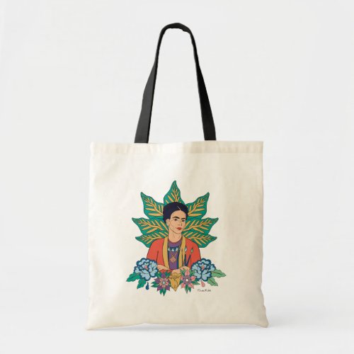 Frida Kahlo Colorful Floral Graphic Tote Bag