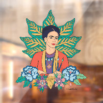 Frida Kahlo Colorful Floral Graphic Window Cling