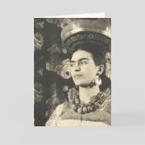 Frida Kahlo con Charola Original Card