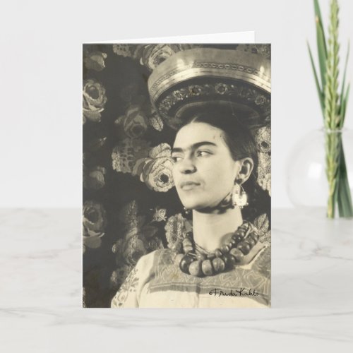 Frida Kahlo con Charola Original Card