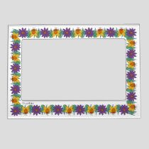 Frida Kahlo Daisy and Daffodil Floral Border Magnetic Frame