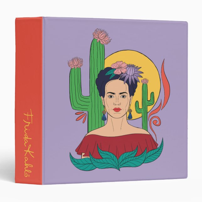 Frida Kahlo Desert Graphic 3 Ring Binder (Front/Spine)