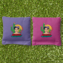 Frida Kahlo Desert Graphic Cornhole Bags