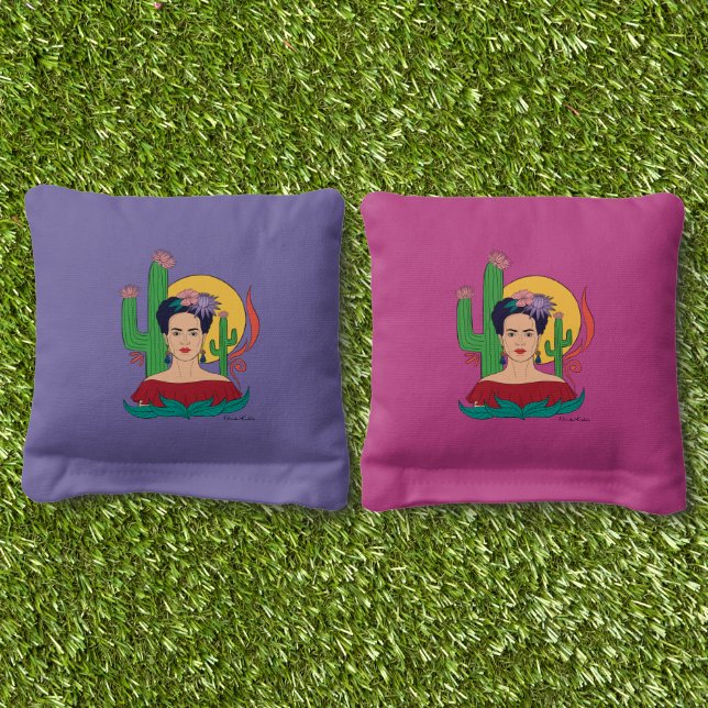 Frida Kahlo Desert Graphic Cornhole Bags (Grass)