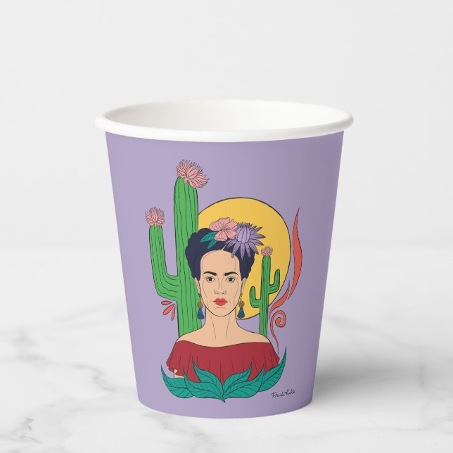 Frida Kahlo Desert Graphic Paper Cups (Front)