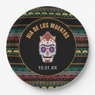 Frida Kahlo Dia De Los Muertos Paper Plates