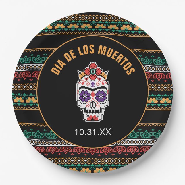 Frida Kahlo | Dia De Los Muertos Paper Plates (Front)
