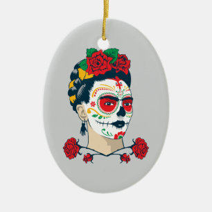 Frida Kahlo   El Día de los Muertos Ceramic Ornament