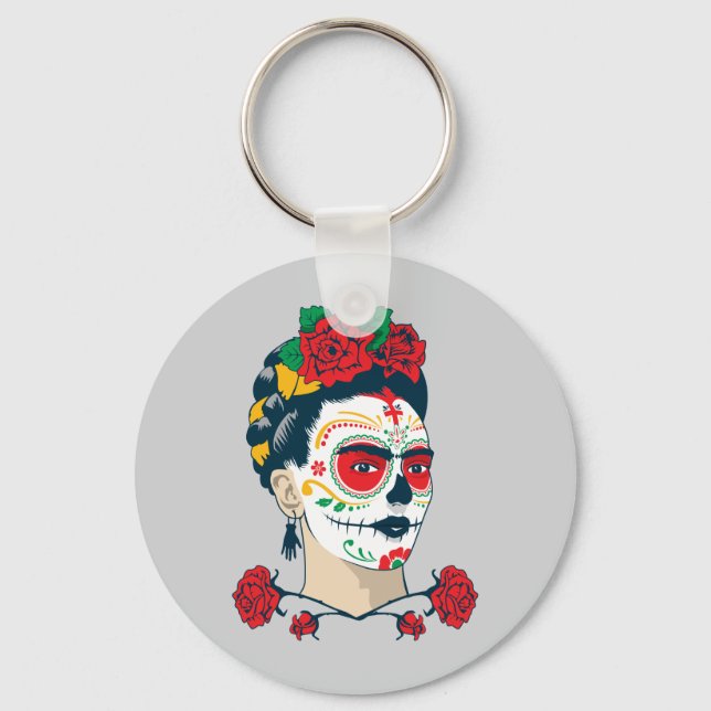 Frida Kahlo | El Día de los Muertos Keychain (Front)