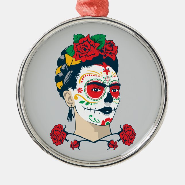 Frida Kahlo | El Día de los Muertos Metal Ornament (Front)