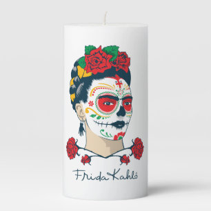 Frida Kahlo El Día de los Muertos Pillar Candle