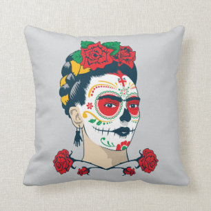 Frida Kahlo   El Día de los Muertos Throw Pillow