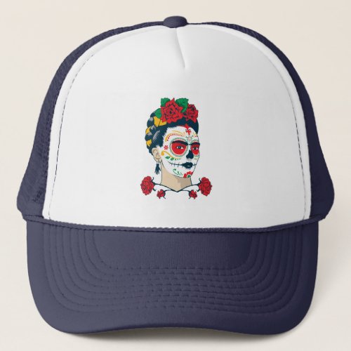 Frida Kahlo  El Da de los Muertos Trucker Hat