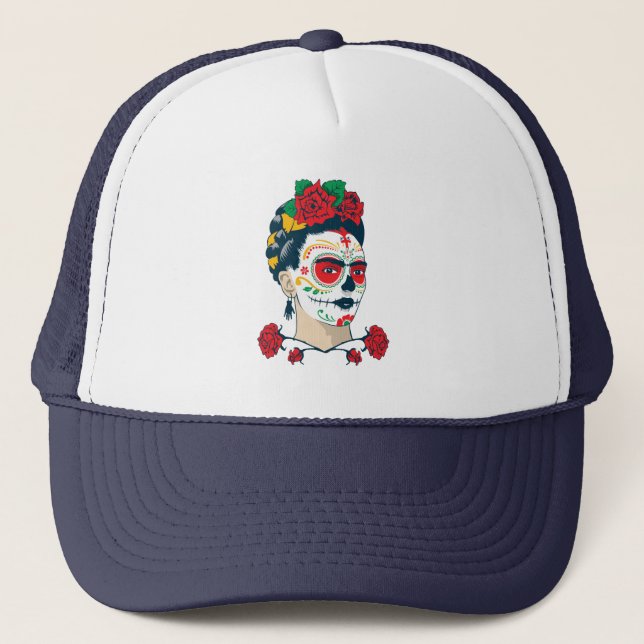 Frida Kahlo | El Día de los Muertos Trucker Hat (Front)
