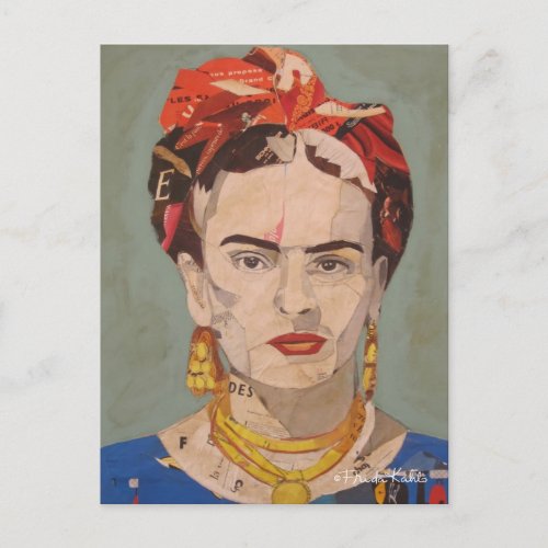 Frida Kahlo en CoyoacaÌn Portrait Postcard