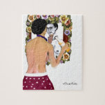 Frida Kahlo en el Espejo Portrait Jigsaw Puzzle<br><div class="desc">Frida Kahlo de Rivera was a Mexican Painter remembered for her intense and vibrant works. Her work has been celebrated in Mexico as emblematic of national and indigenous tradition,  and by feminists for its uncompromising depiction of the female experience and</div>