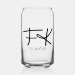 Frida Kahlo &quot;FK&quot; Monogram Signature Can Glass