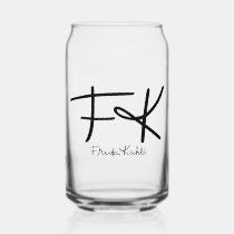 Frida Kahlo "FK" Monogram Signature Can Glass