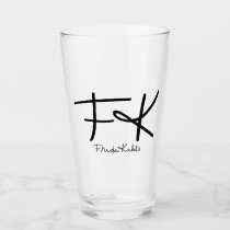 Frida Kahlo "FK" Monogram Signature Glass