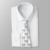 Frida Kahlo "FK" Monogram Signature Pattern Neck Tie