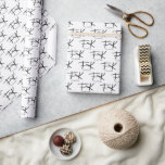 Frida Kahlo &quot;FK&quot; Monogram Signature Pattern Wrapping Paper