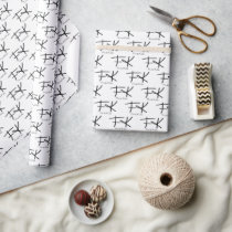 Frida Kahlo "FK" Monogram Signature Pattern Wrapping Paper